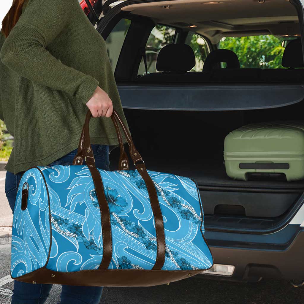 Hawaii Blue Hibiscus Pikake Lei Travel Bag - Polynesian Pride