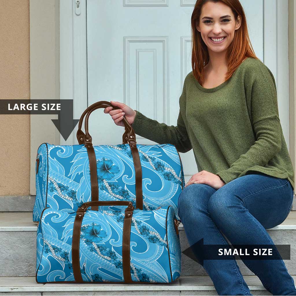 Hawaii Blue Hibiscus Pikake Lei Travel Bag - Polynesian Pride