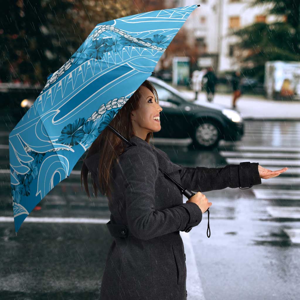 Hawaii Blue Hibiscus Pikake Lei Umbrella - Polynesian Pride