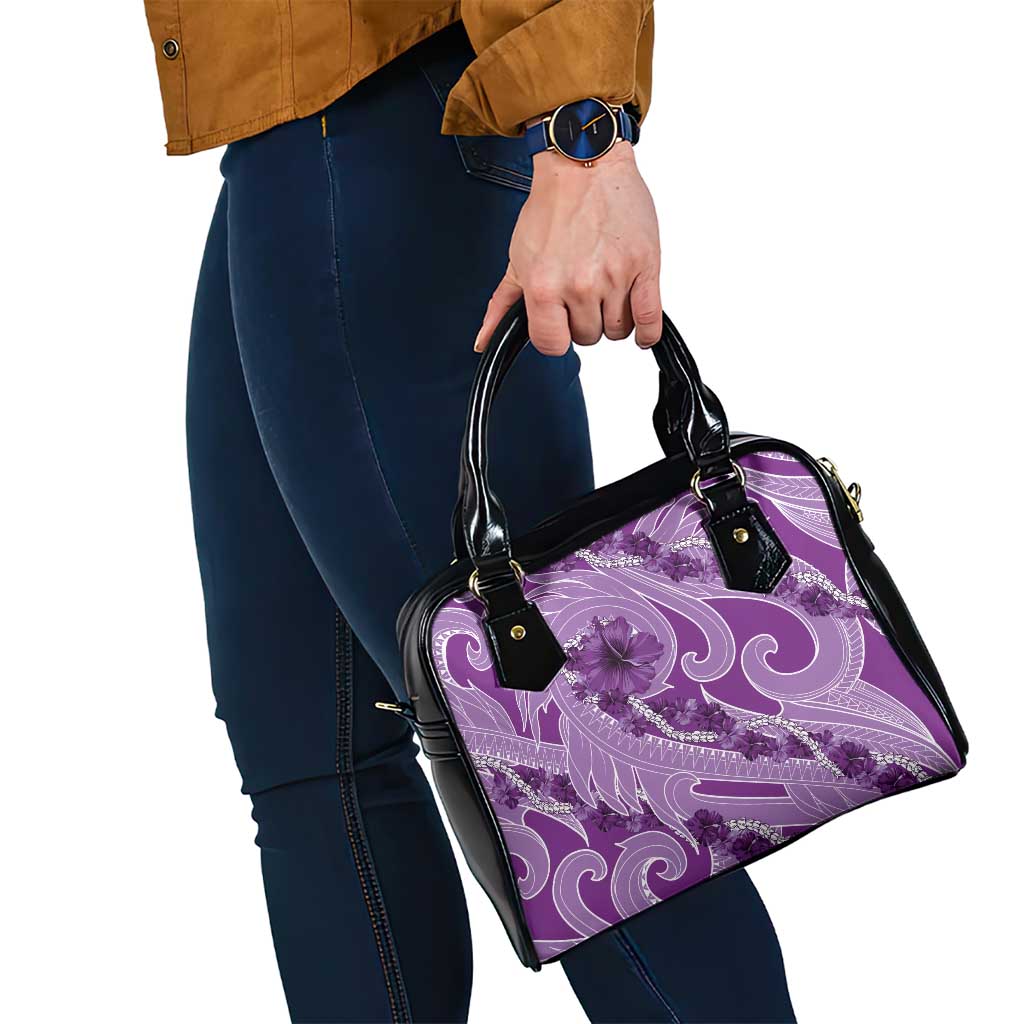 Hawaii Violet Hibiscus Pikake Lei Shoulder Handbag - Polynesian Pride
