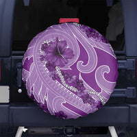 Hawaii Violet Hibiscus Pikake Lei Spare Tire Cover LT05 No hole Violet - Polynesian Pride