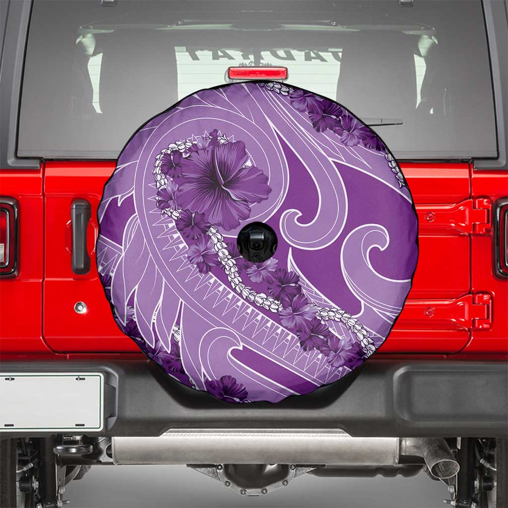 Hawaii Violet Hibiscus Pikake Lei Spare Tire Cover LT05 - Polynesian Pride