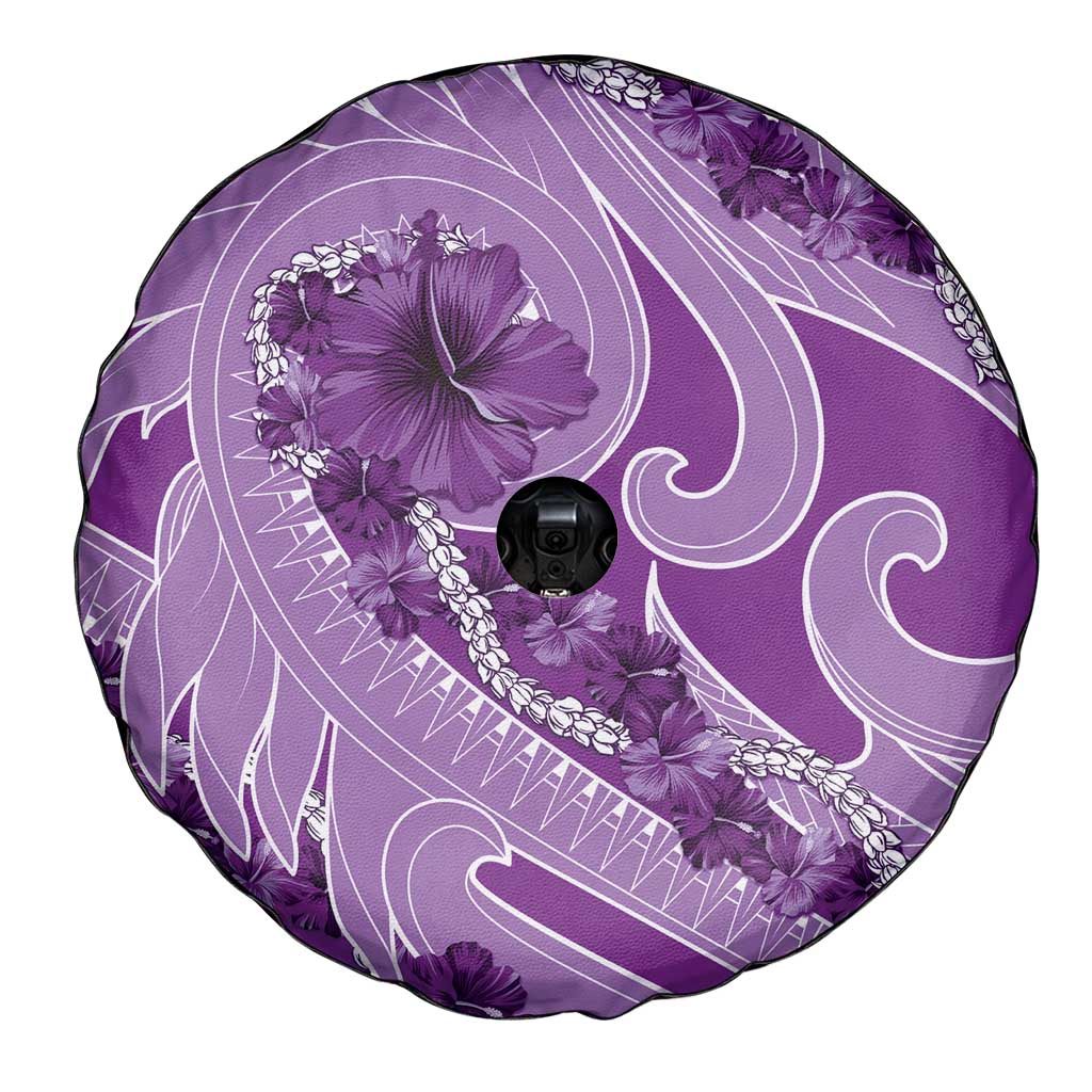 Hawaii Violet Hibiscus Pikake Lei Spare Tire Cover LT05 - Polynesian Pride