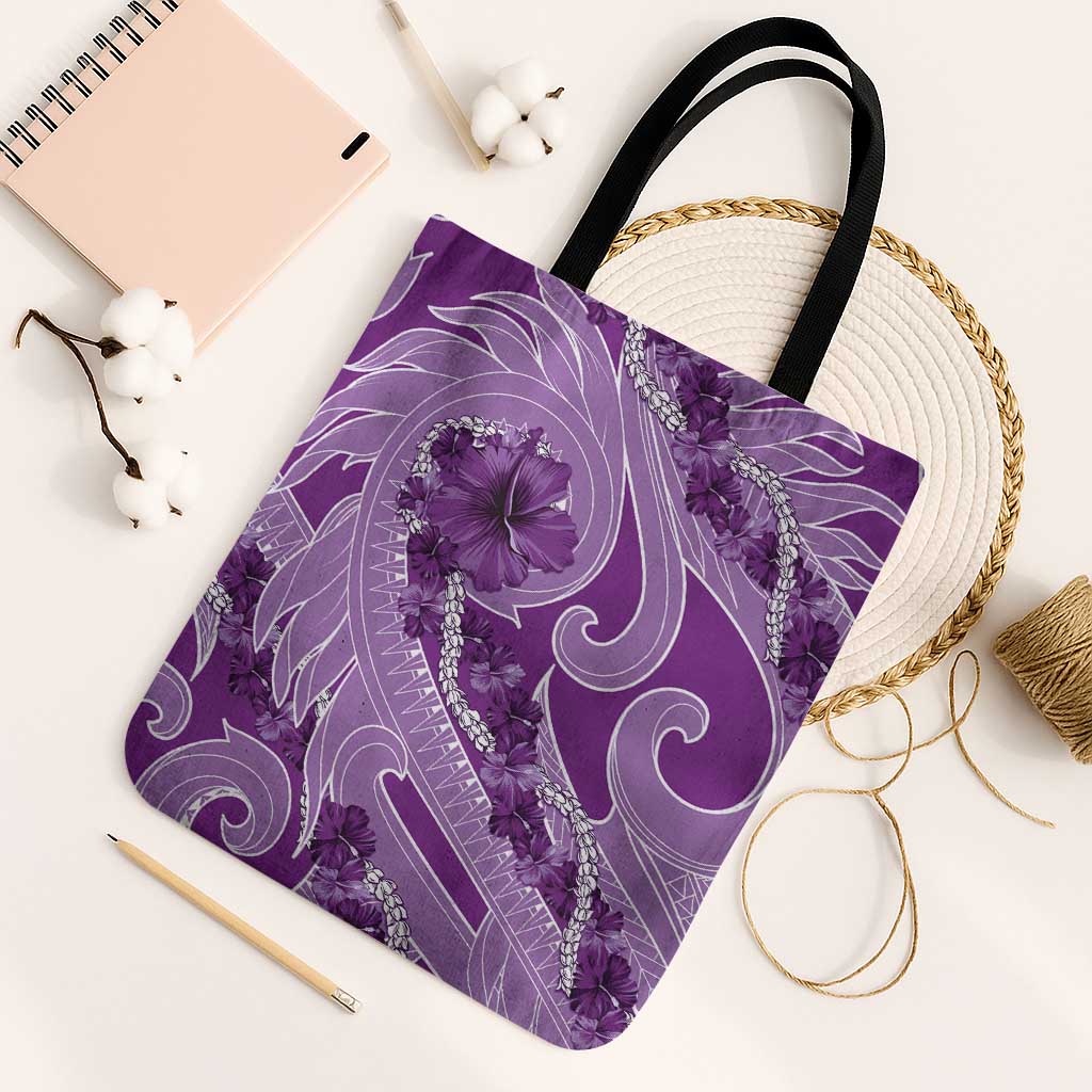 Hawaii Violet Hibiscus Pikake Lei Tote Bag - Polynesian Pride