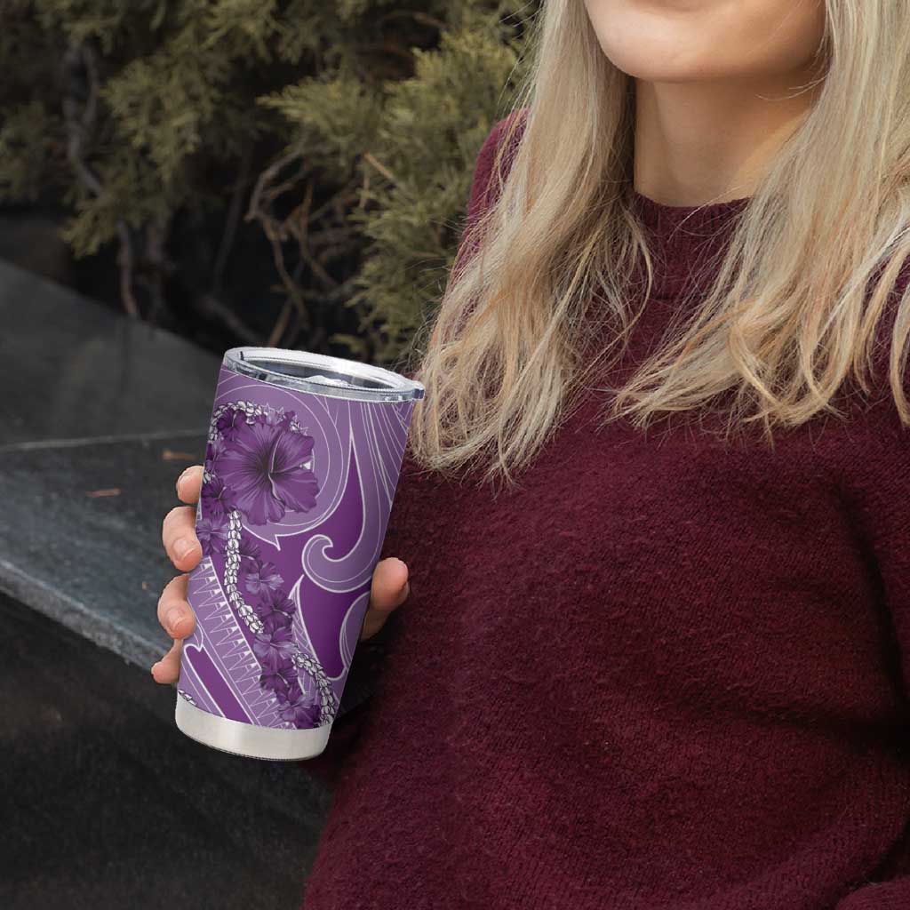 Hawaii Violet Hibiscus Pikake Lei Tumbler Cup - Polynesian Pride