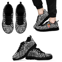 Custom Fiji Rugby Sneakers Fijian Tapa Pattern Black Version LT05 - Polynesian Pride