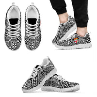 Custom Fiji Rugby Sneakers Fijian Tapa Pattern Black Version LT05 - Polynesian Pride