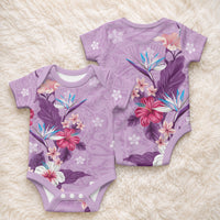 Hawaii Tropical Flowers Baby Onesie Polynesian Tattoo Lavender