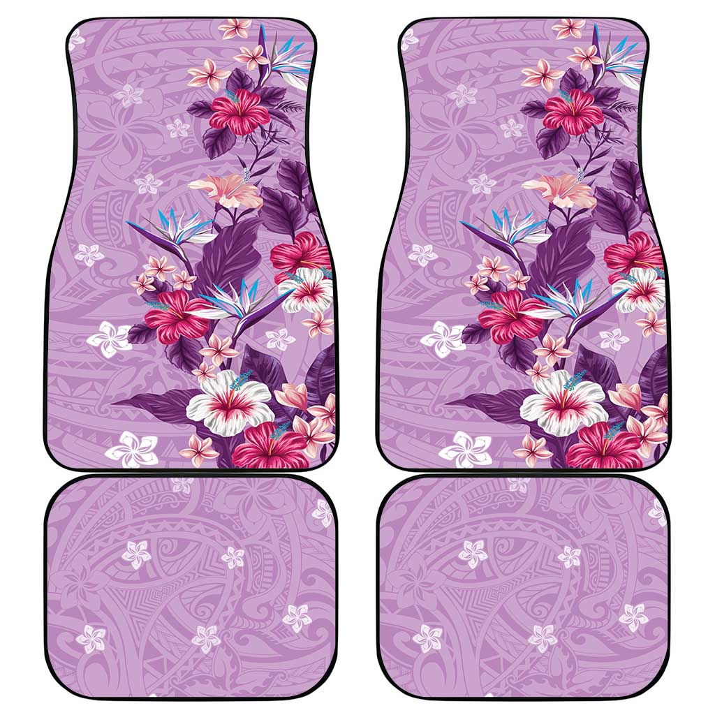 Hawaii Tropical Flowers Car Mats Polynesian Tattoo Lavender LT05 - Polynesian Pride
