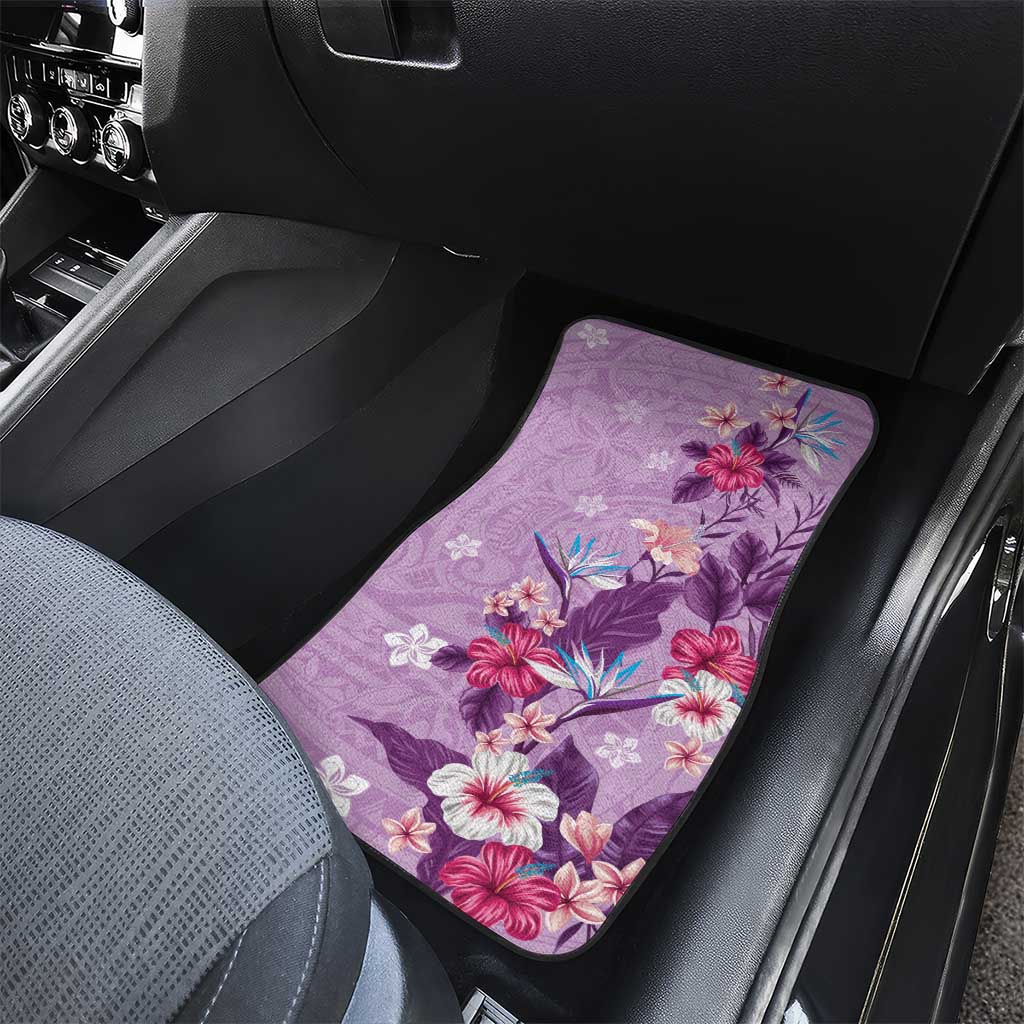 Hawaii Tropical Flowers Car Mats Polynesian Tattoo Lavender LT05 - Polynesian Pride