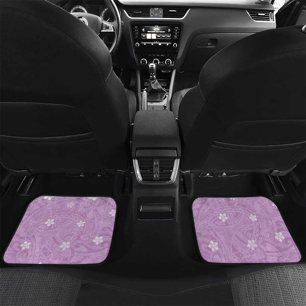 Hawaii Tropical Flowers Car Mats Polynesian Tattoo Lavender LT05 Set 2pcs - Back Lavender - Polynesian Pride