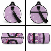 Hawaii Tropical Flowers Duffle Bag Polynesian Tattoo Lavender