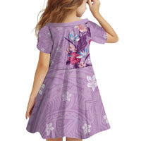 Hawaii Tropical Flowers Family Matching Tank Maxi Dress and Hawaiian Shirt Polynesian Tattoo Lavender LT05 - Polynesian Pride