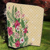 Hawaii Tropical Flowers Quilt Polynesian Tattoo Buttermilk LT05 - Polynesian Pride