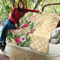 Hawaii Tropical Flowers Quilt Polynesian Tattoo Buttermilk LT05 - Polynesian Pride