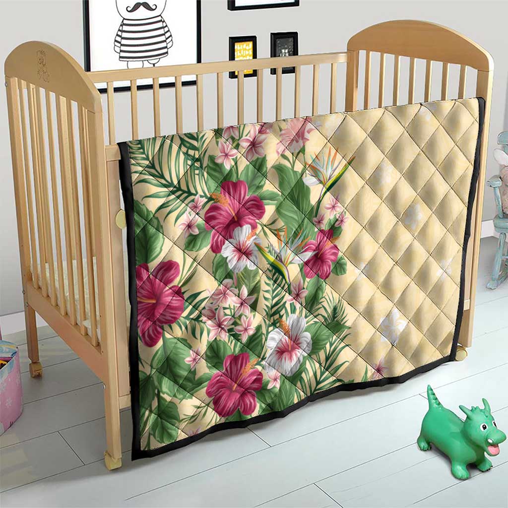 Hawaii Tropical Flowers Quilt Polynesian Tattoo Buttermilk LT05 - Polynesian Pride