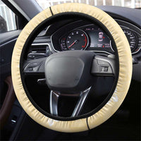 Hawaii Tropical Flowers Steering Wheel Cover Polynesian Tattoo Buttermilk