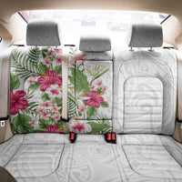 Hawaii Tropical Flowers Back Car Seat Cover Polynesian Tattoo White LT05 - Polynesian Pride