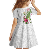 Hawaii Tropical Flowers Family Matching Summer Maxi Dress and Hawaiian Shirt - Polynesian Tattoo White LT05 - Polynesian Pride