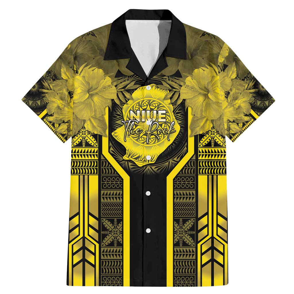 Niue The Rock Family Matching Mermaid Dress and Hawaiian Shirt The Island Of The Uga LT05 Dad's Shirt - Short Sleeve Black - Polynesian Pride