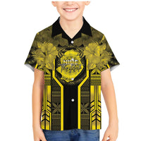 Niue The Rock Family Matching Mermaid Dress and Hawaiian Shirt The Island Of The Uga LT05 Son's Shirt Black - Polynesian Pride
