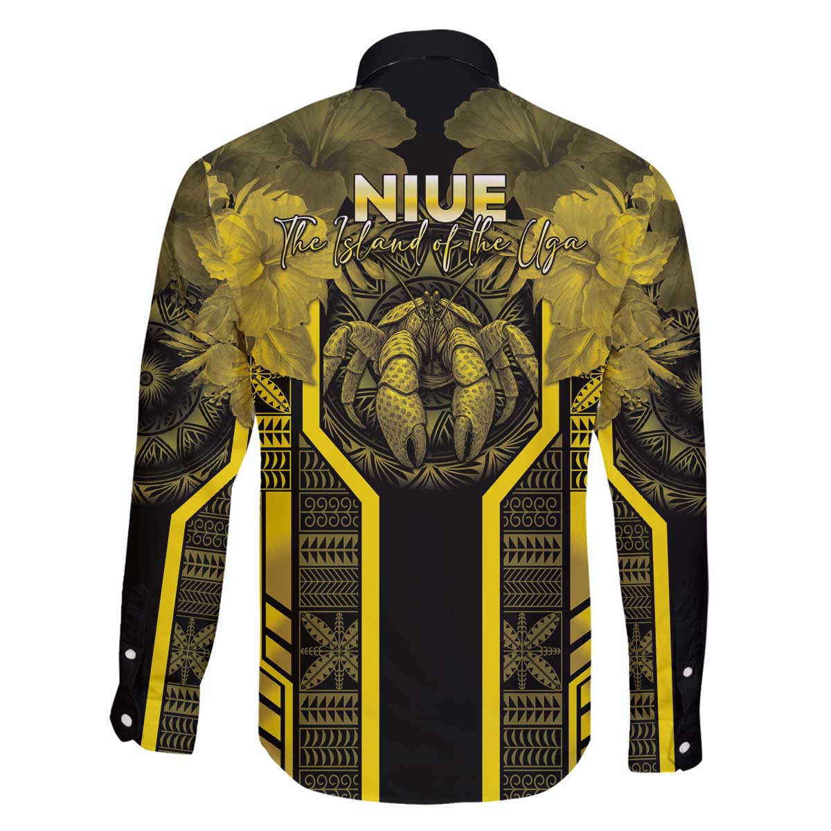 Niue The Rock Family Matching Off The Shoulder Long Sleeve Dress and Hawaiian Shirt The Island Of The Uga LT05 - Polynesian Pride