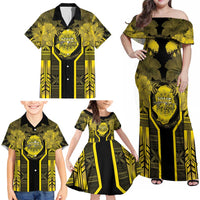 Niue The Rock Family Matching Off Shoulder Maxi Dress and Hawaiian Shirt The Island Of The Uga LT05 - Polynesian Pride