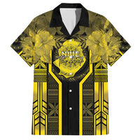 Niue The Rock Family Matching Short Sleeve Bodycon Dress and Hawaiian Shirt The Island Of The Uga LT05 Dad's Shirt - Short Sleeve Black - Polynesian Pride