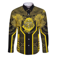 Niue The Rock Family Matching Summer Maxi Dress and Hawaiian Shirt The Island Of The Uga LT05 Dad's Shirt - Long Sleeve Black - Polynesian Pride