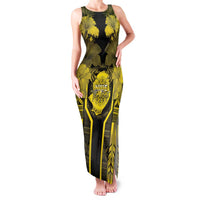 Niue The Rock Family Matching Tank Maxi Dress and Hawaiian Shirt The Island Of The Uga LT05 Mom's Dress Black - Polynesian Pride