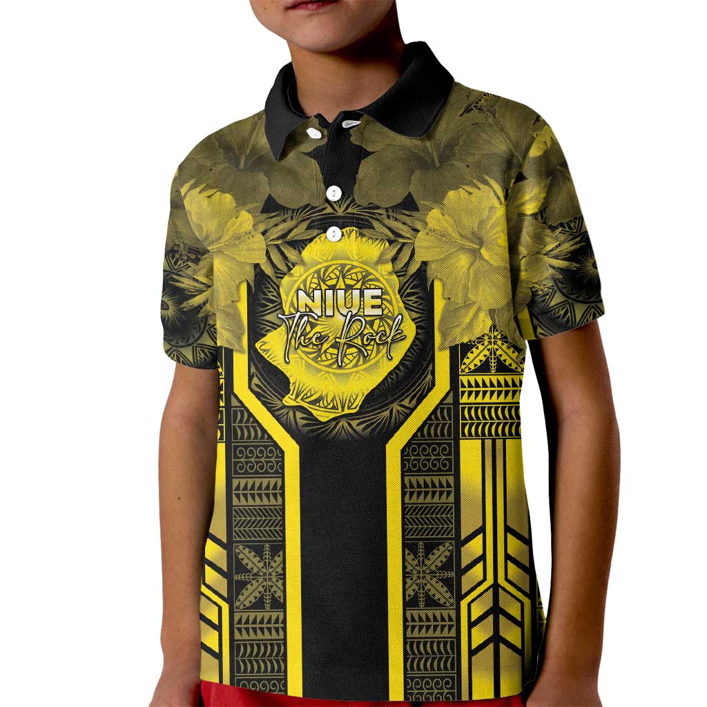 Niue The Rock Kid Polo Shirt The Island Of The Uga LT05 Kid Black - Polynesian Pride