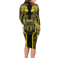 Niue The Rock Long Sleeve Bodycon Dress The Island Of The Uga LT05 - Polynesian Pride