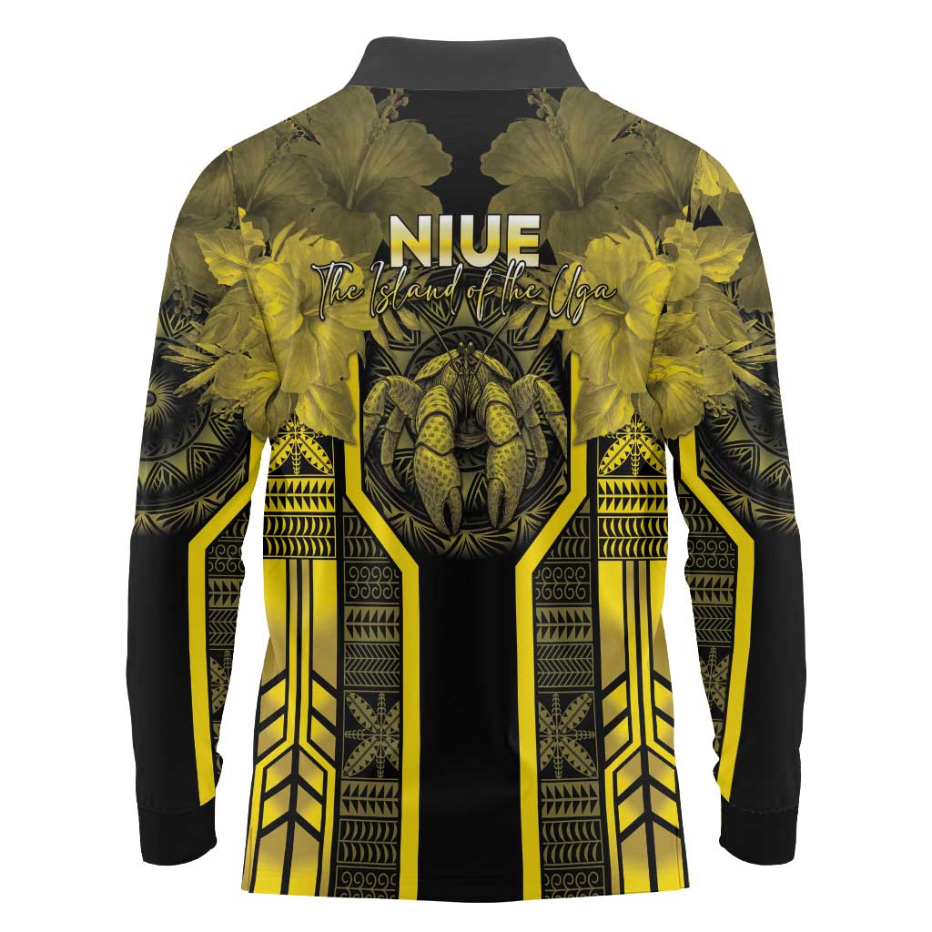 Niue The Rock Long Sleeve Polo Shirt The Island Of The Uga LT05 - Polynesian Pride