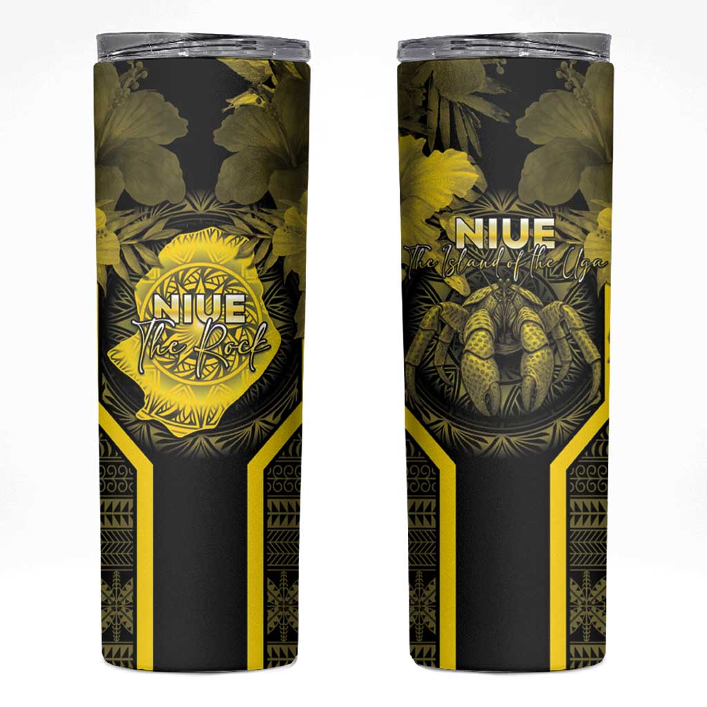 Niue The Rock Skinny Tumbler The Island Of The Uga LT05 Black - Polynesian Pride