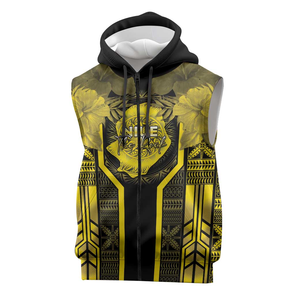 Niue The Rock Sleeveless Zip Hoodie The Island Of The Uga LT05 Black - Polynesian Pride
