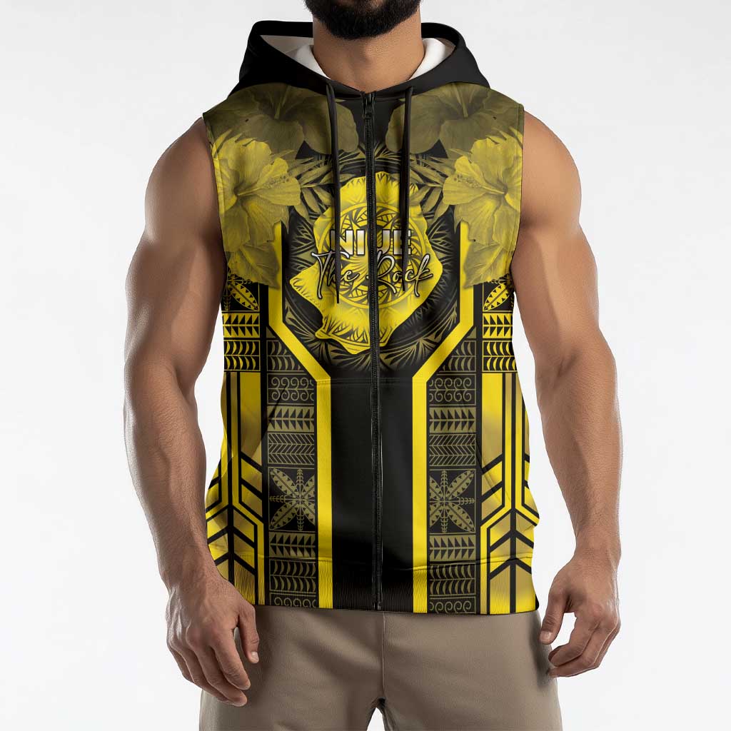 Niue The Rock Sleeveless Zip Hoodie The Island Of The Uga LT05 - Polynesian Pride