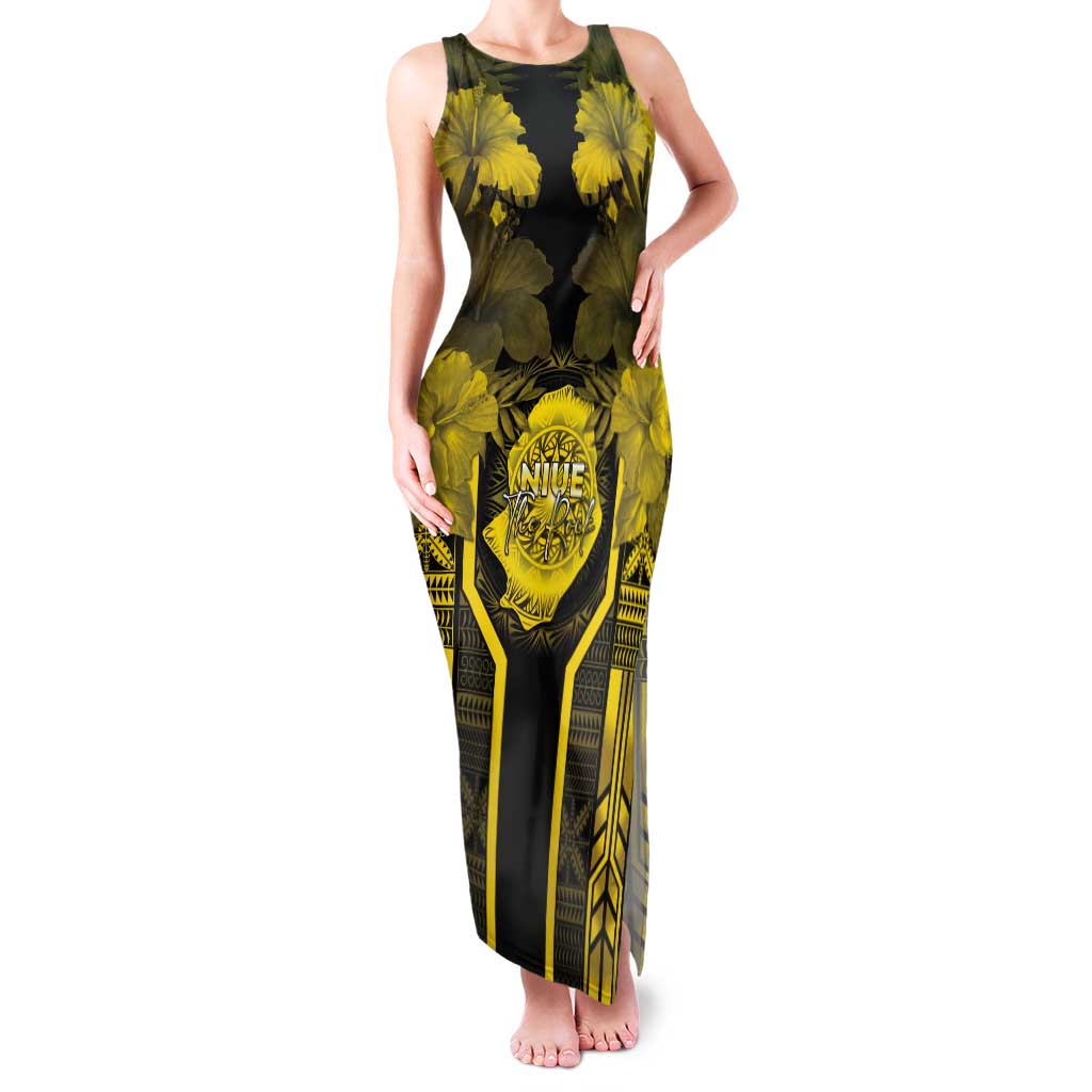 Niue The Rock Tank Maxi Dress The Island Of The Uga LT05 Women Black - Polynesian Pride
