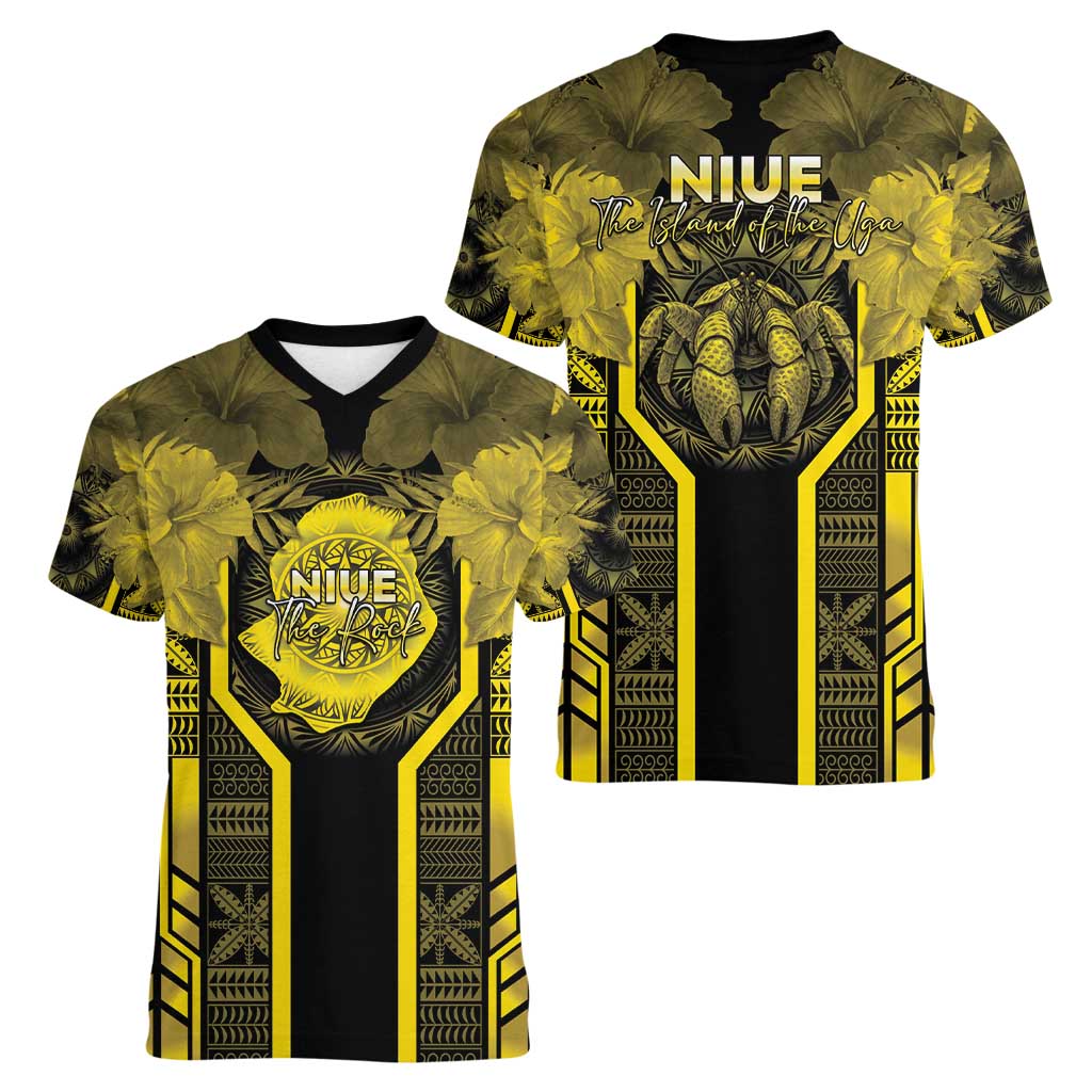 Niue The Rock Women V-Neck T-Shirt The Island Of The Uga LT05 - Polynesian Pride