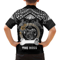 Personalized Shiba Inu Dog Family Matching Puletasi Dress and Hawaiian Shirt With Polynesian Heart Name Tags LT05 - Polynesian Pride