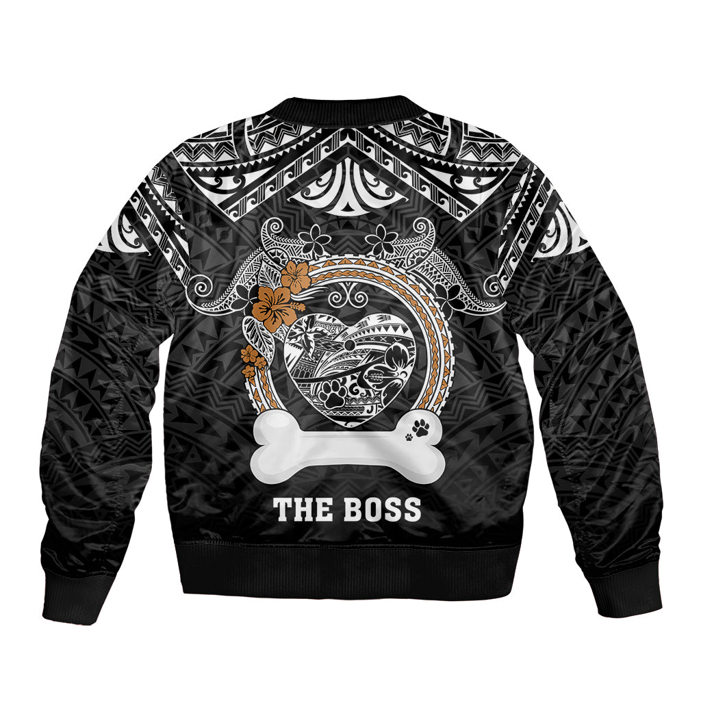 personalized-pitbull-dog-bomber-jacket-with-polynesian-heart-name-tags