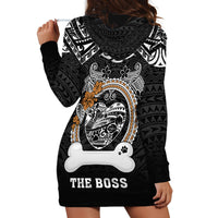 Personalized Pitbull Dog Hoodie Dress With Polynesian Heart Name Tags LT05 - Polynesian Pride