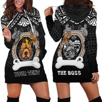 Personalized Pitbull Dog Hoodie Dress With Polynesian Heart Name Tags LT05 - Polynesian Pride