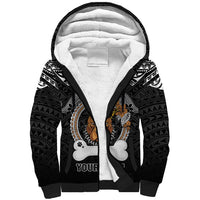 Personalized Pitbull Dog Sherpa Hoodie With Polynesian Heart Name Tags LT05 Unisex Black - Polynesian Pride