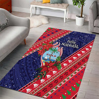 Guam Christmas Area Rug Felis Nabidat Guaman Seal With Poinsettia LT05 - Polynesian Pride