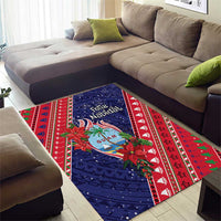 Guam Christmas Area Rug Felis Nabidat Guaman Seal With Poinsettia LT05 - Polynesian Pride