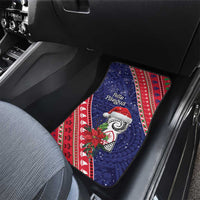 Guam Christmas Car Mats Felis Nabidat Guaman Seal With Poinsettia LT05 - Polynesian Pride