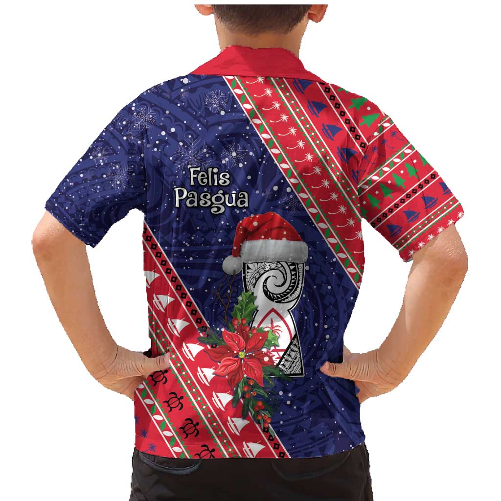 Guam Christmas Family Matching Mermaid Dress and Hawaiian Shirt Felis Nabidat Guaman Seal With Poinsettia LT05 - Polynesian Pride