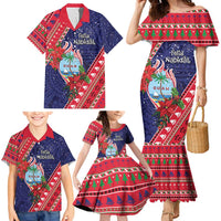 Guam Christmas Family Matching Mermaid Dress and Hawaiian Shirt Felis Nabidat Guaman Seal With Poinsettia LT05 - Polynesian Pride