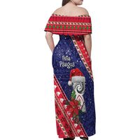 Guam Christmas Family Matching Off Shoulder Maxi Dress and Hawaiian Shirt Felis Nabidat Guaman Seal With Poinsettia LT05 - Polynesian Pride
