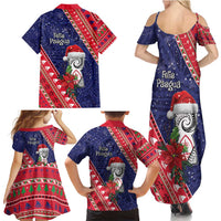 Guam Christmas Family Matching Summer Maxi Dress and Hawaiian Shirt Felis Nabidat Guaman Seal With Poinsettia LT05 - Polynesian Pride